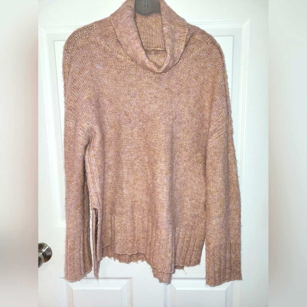 (M)🆕🩷Philosophy Soft Rose Pink Heather🩷Cowelneck Sweater Ptp 21×L27"